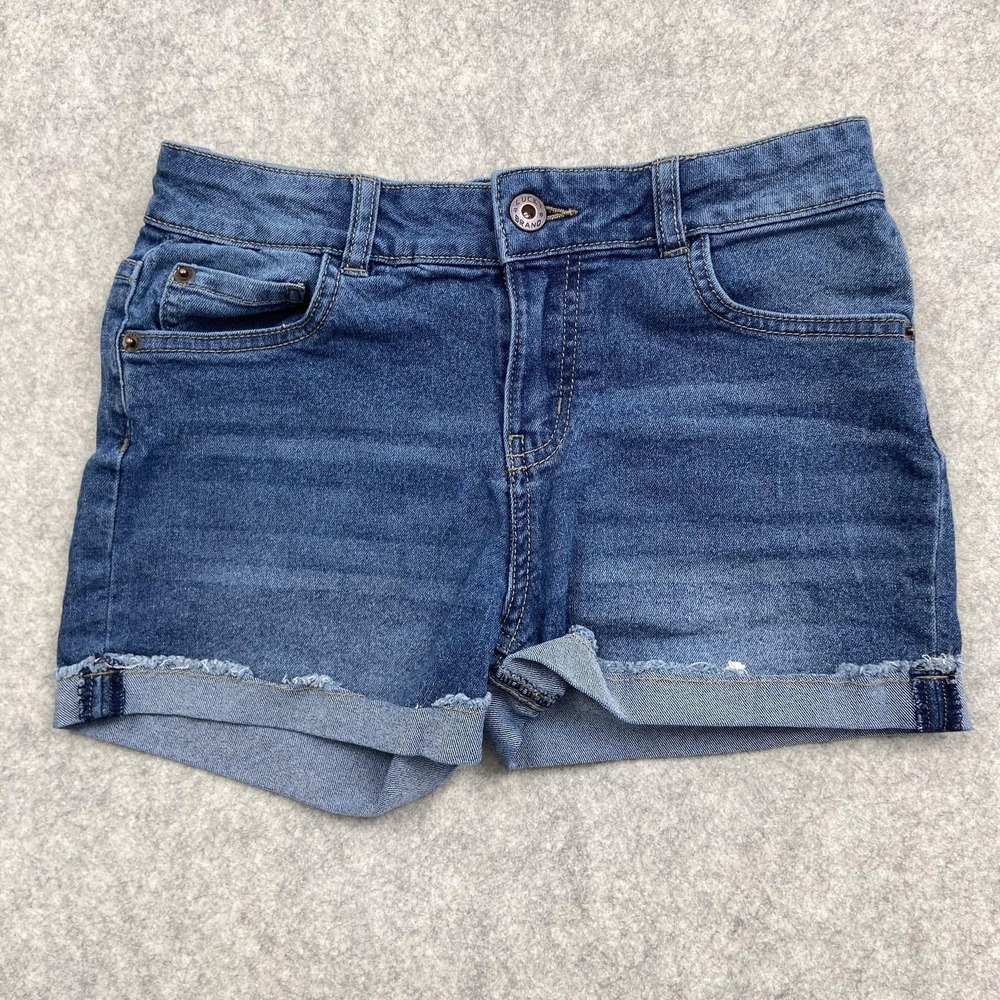 Lucky Brand Riley Short Denim Shorts Girls 12 (24x2) Blue Cutoff Frayed Hem